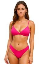 Biquíni Feminino Aviador Liso Com Bojo Calcinha Asa Delta