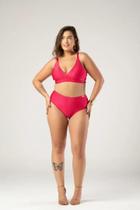 Biquíni Feminino Biquíni Mid Size Bojo Removível com Calcinha Hot Pant Pink C357 Mid Size