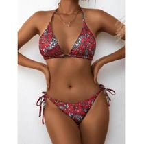 Biquíni feminino cintura alta controle de barriga de duas peças maiô Biquíni feminino cintura alta controle de barriga de duas peças maiô