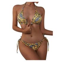 Biquíni feminino cintura alta controle de barriga de duas peças maiô Biquíni feminino cintura alta controle de barriga de duas peças maiô