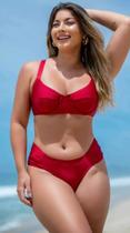 Biquíni Feminino Conjunto Biquíni Meia Taça com Bojo Removível e Calcinha Bombom Cereja GF 412638