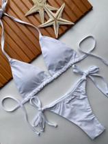 Biquini Feminino Cortininha Branco - Moda Praia