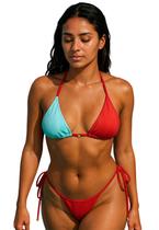 Biquíni Feminino Cortininha Com Bojo Calcinha Amarra Lateral Dupla Face Biquíni Feminino Cortininha Com Bojo Calcinha Amarra Lateral Dupla Face