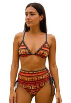 Biquíni Feminino Cortininha Com Bojo Calcinha Cintura Alta Laterais Trançadas Biquíni Feminino Cortininha Com Bojo Calcinha Cintura Alta Laterais Trançadas