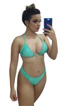 Biquíni Feminino Cortininha Com Bojo e Calcinha Bombom Canelado Biquíni Feminino Cortininha Com Bojo e Calcinha Bombom Canelado