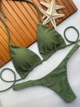 Biquini Feminino Cortininha Com Bojo e Calçinha Fita Marquinha Bronze Premium