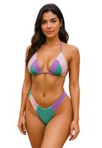 Biquíni Feminino Cortininha Com Bojo Texturizado Com Calcinha Asa Delta Fio Duplo Biquíni Feminino Cortininha Com Bojo Texturizado Com Calcinha Asa Delta Fio Duplo