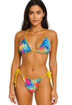 Biquíni Feminino Cortininha com Calcinha Empina Bumbum e Amarra Lateral