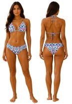 Biquíni Feminino Cortininha Estampado Bojo e Calcinha Tanga Biquíni Feminino Cortininha Estampado Bojo e Calcinha Tanga
