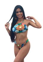 Biquíni Feminino Cropped Com Bojo e Calcinha BomBom Empina Bumbum Biquíni Feminino Cropped Com Bojo e Calcinha BomBom Empina Bumbum