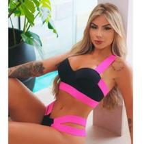 Biquini feminino elegance neon biquine duas faixas