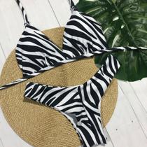 Biquíni feminino estampa zebra animal print