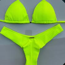 Biquíni Feminino Fio Dental Bojo Removível Asa Delta Canelado Cortininha Fio Duplo Regulável Biquíni Feminino Fio Dental Bojo Removível Asa Delta Canelado Cortininha Fio Duplo Regulável