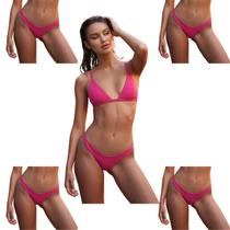 Biquini Feminino Fio Dental Cintura Alta Asa Delta Top Verão Efeito Lipo Cortininha Marquinha Moda Praia MONTE O SEU