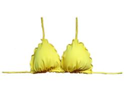 Biquíni feminino frufru ripple amarelo com bojo parte de cima avulso