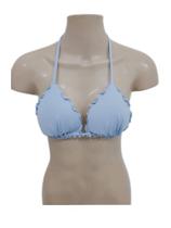Biquíni feminino frufru ripple azul claro com bojo parte de cima avulso