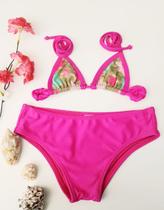 Biquini feminino infantil estrela pink