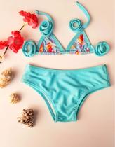 Biquini feminino infantil unicornio