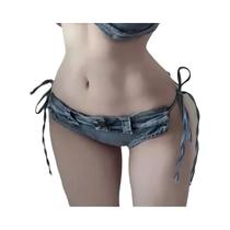 Biquíni Feminino Jeans - Modelo Sexy de Três Peças para Praia e Férias Biquíni Feminino Jeans - Modelo Sexy de Três Peças para Praia e Férias
