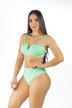Biquíni Feminino Liso Top com Aro e Calcinha Hot Pant - Bojo Removível Biquíni Feminino Liso Top com Aro e Calcinha Hot Pant - Bojo Removível