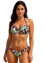 Biquíni Feminino Meia Taça Com Alça e Bojo Calcinha Empina Bumbum e Amarra Lateral