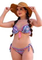 Biquíni Feminino Meia Taça com Calcinha Amarra Lateral Biquíni Feminino Meia Taça com Calcinha Amarra Lateral