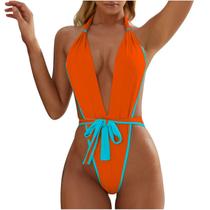 Biquíni feminino multicolor sexy cor sólida cintura alta corpo conjunto maiô