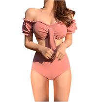 Biquíni feminino multicolor sexy cor sólida cintura alta dividida