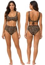 Biquíni Feminino Onça Aro Sem Bojo Calcinha Cintura Alta Hot Pant Biquíni Feminino Onça Aro Sem Bojo Calcinha Cintura Alta Hot Pant