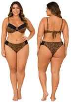 Biquíni Feminino Onça Plus Size Aro Sem Bojo Calcinha Bombom e Fio Duplo
