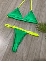 Biquíni Feminino para Bronzear Marquinha Cortinha Regulável Fio Dental Viés Tamanho M 38 42