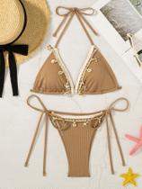 Biquíni Feminino Peachtan Push up Thong, 2 Peças, Roupa De Banho De Verão, Roupa De Praia Biquíni Feminino Peachtan Push up Thong, 2 Peças, Roupa De Banho De Verão, Roupa De Praia