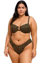 Biquíni Feminino Plus Size Aro Sem Bojo Cacinha Bombom Fio Duplo Onça Biquíni Feminino Plus Size Aro Sem Bojo Cacinha Bombom Fio Duplo Onça