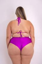 Biquini Feminino Plus Size Barato Tamanho Grande Top Cortininha Com Bojo Removivel