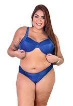 Biquíni Feminino Plus Size Canelado Aro Sem Bojo Calcinha Fio Duplo Asa Delta