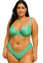 Biquíni Feminino Plus Size de Aro Sem Bojo Calcinha Fio Duplo Canelado Biquíni Feminino Plus Size de Aro Sem Bojo Calcinha Fio Duplo Canelado