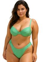 Biquíni Feminino Plus Size de Aro Sem Bojo Com Calcinha BomBom e Fio Duplo Canelado Biquíni Feminino Plus Size de Aro Sem Bojo Com Calcinha BomBom e Fio Duplo Canelado