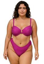 Biquíni Feminino Plus Size de Aro Sem Bojo Com Calcinha BomBom e Fio Duplo Canelado Biquíni Feminino Plus Size de Aro Sem Bojo Com Calcinha BomBom e Fio Duplo Canelado