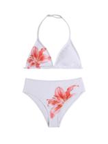 Biquíni feminino RoseSeek Tie Dye de 2 peças, 12Y, branco/vermelho Biquíni feminino RoseSeek Tie Dye de 2 peças, 12Y, branco/vermelho