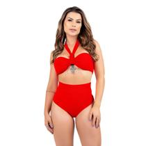 Biquini Feminino sem alça Hot Pant 2 em 1 Cintura Alta Com Bojo Amarração Biquini Feminino sem alça Hot Pant 2 em 1 Cintura Alta Com Bojo Amarração