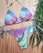 Biquíni feminino sem bojo calcinha de amarrar moda praia Biquíni feminino sem bojo calcinha de amarrar moda praia