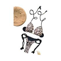 Biquini Feminino Sexy com Estampa Leopardo - Conjunto 2 Peças Ruotongseppt 2023