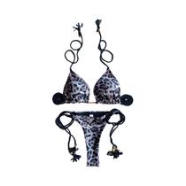 Biquini Feminino Sexy com Estampa Leopardo - Conjunto 2 Peças Ruotongseppt 2023