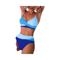 Biquíni Feminino Sexy De Duas Peças Com Costas Abertas, Patchwork, Push-Up Cruzado E Recortes Biquíni Feminino Sexy De Duas Peças Com Costas Abertas, Patchwork, Push-Up Cruzado E Recortes