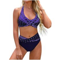 Biquíni feminino sexy dividido duas peças gradiente cor combinando praia sutiã acolchoado maiô