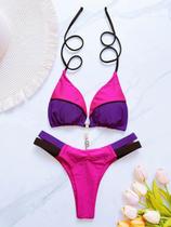 Biquini Feminino Sexy RUOTONSEPT - Conjunto de 2 Peças com Detalhe Halter