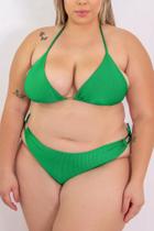 Biquini feminino top cortininha calcninha amarração plus size