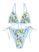 Biquíni feminino ZAFUL com gravata triangular lateral, ponto chicote, 2 peças