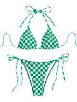 Biquíni feminino ZAFUL estampado em triângulo frente única verde S Biquíni feminino ZAFUL estampado em triângulo frente única verde S