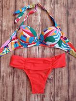 Biquíni floral com laranja tamanho único P ao GG